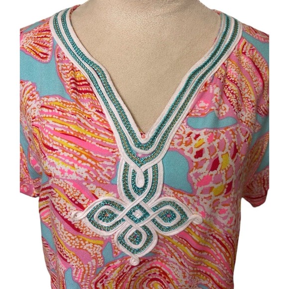 Lilly Pulitzer Harlow Tunic Dress in Breakwater Tini Bikini Rayon Size XS - Picture 3 of 9